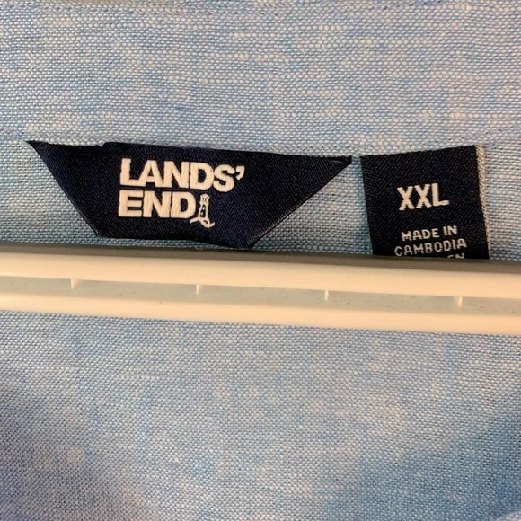 Lands End Coastal Grandma Linen Blend Blue Split Neck Tunic Size XXL - Picture 11 of 11